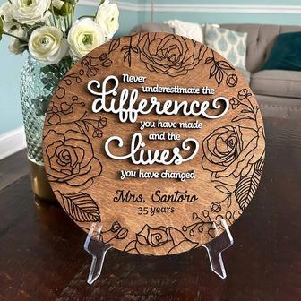 Personalized Floral Engraved Wooden Sign For Retirement Celebration Room DéCor | Familywalldecor