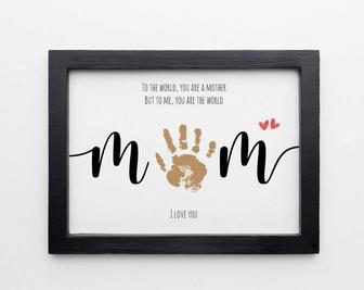 Heartfelt Hand Down Best Mom Canvas - Personalized 1st Birthday, Mother's Day Nursery Memory Keepsake | Familywalldecor