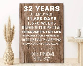 Thoughtful Personalized Retirement Canvas Gift For Boss, Women & Men - Custom Print Sign For Office Or Home DéCor | Familywalldecor