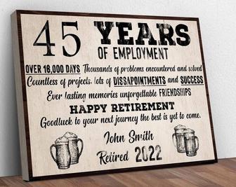 Thoughtful Personalized Retirement Canvas For Entryway - Rustic Distressed DéCor For Retirement Celebration | Familywalldecor