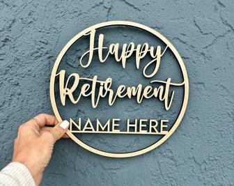 Customized Retirement Wood Sign - Thoughtful Office Farewell Gift For Coworker, Going Away Party Decor | Familywalldecor