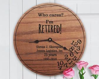 Funny Retirement Wood Sign - Who Cares I'm Retired - Personalized Gift For Retirees | Familywalldecor