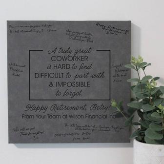 Thoughtful Retirement Wood Sign With Coworkers' Signatures - Personalized Farewell Gift For Office DéCor | Familywalldecor