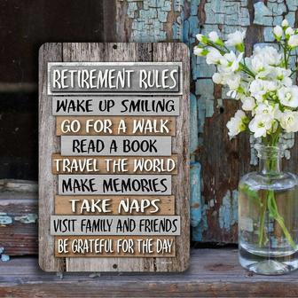 Thoughtful Retirement Rules Canvas Gift For Seniors - Coworker Party Decor With Inspiring Retirement Quote | Familywalldecor