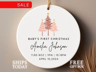 2024 Personalized Baby's 1st Christmas Ornament – Custom Name Gift | Familywalldecor