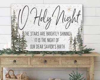 O Holy Night Christian Canvas For Farmhouse Christmas Mantel Decoration | Familywalldecor