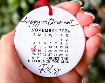 Touching Retirement Ornament Gift For Men And Women - 2024 Christmas Coworker Appreciation Keepsake | Familywalldecor