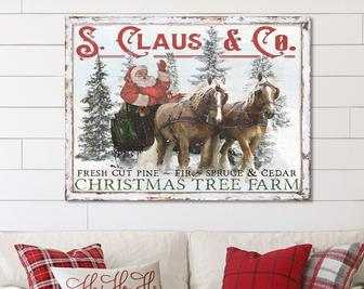 Vintage Christmas Tree Farm Canvas - Retro Holiday Decor For Living Room Or Kitchen - Personalized Santa Gifts | Familywalldecor