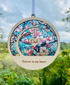 Heartfelt In Memory Of Dad Suncatcher - Personalized Sympathy Gift For Loss Of Mother, Father, Brother, Sister, Friend | Familywalldecor