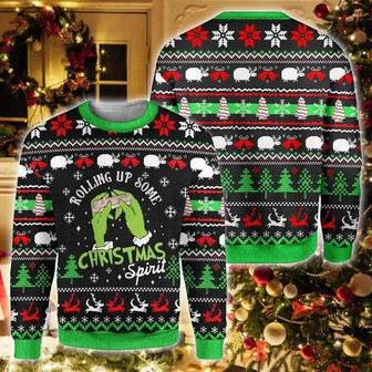 Grinch Christmas Ugly Sweater - Novelty Holiday Wear For 2024 | Fun Christmas Tree Design For Festive Gathering - Thegiftio UK
