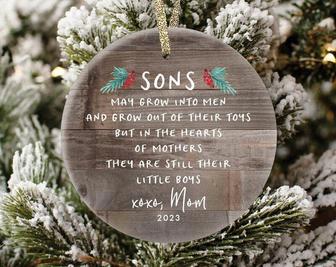 Thoughtful Mother Son Wooden Ornament - Unique Christmas Gift For Grown Adult Son | Familywalldecor