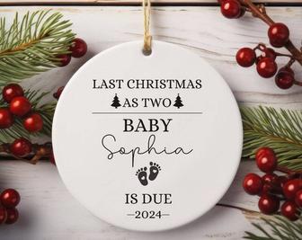 Personalized Christmas Ornament For New Parents 2024 - Pregnancy & Baby Announcement Keepsake Gift | Familywalldecor