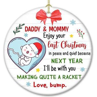 Personalized New Parents Christmas Ornament 2024 For Expecting Moms And Dads - First Christmas Pregnancy Announcement Decor | Familywalldecor