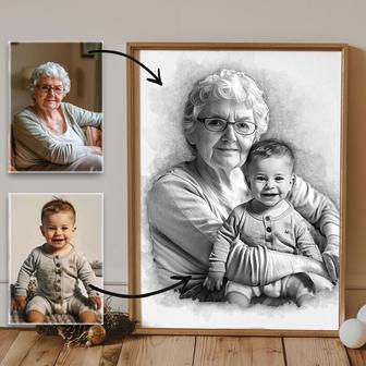 Add Loved One Canvas For Memorial - Charcoal Family Portrait Gift For Dad Mom Loss | Familywalldecor