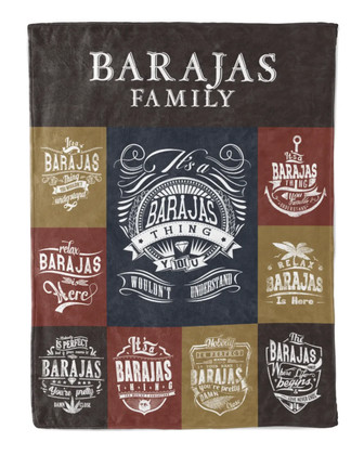 Barajas Blanket Barajas Name Fleece Blanket - Monsterry