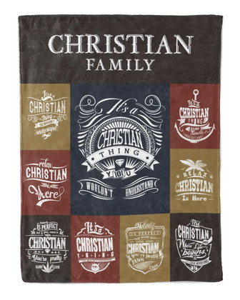 Christian Blanket Christian Name Fleece Blanket - Monsterry