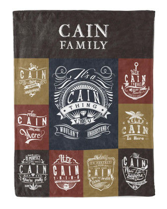 Cain Blanket Cain Name Fleece Blanket - Monsterry