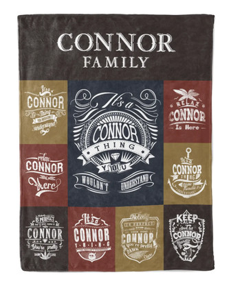 Connor Blanket Connor Name Fleece Blanket - Monsterry