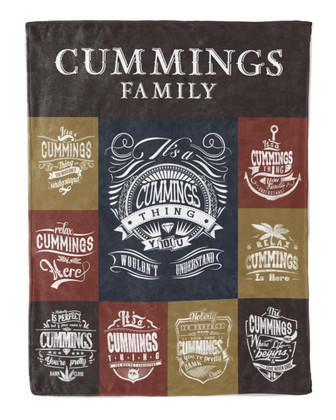 Cummings Blanket Cummings Name Fleece Blanket - Monsterry