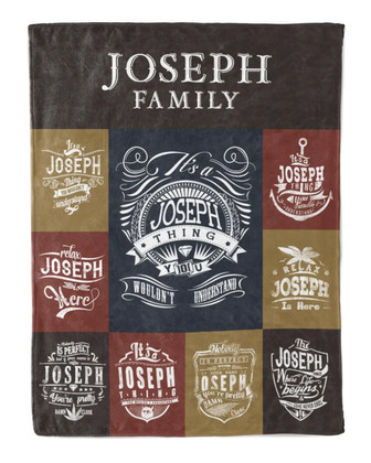 Joseph Blanket Joseph Name Fleece Blanket - Monsterry