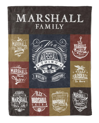 Marshall Blanket Marshall Name Fleece Blanket - Monsterry