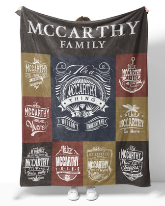 Mccarthy Blanket Mccarthy Name Fleece Blanket - Monsterry