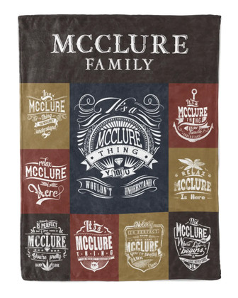 Mcclure Blanket Mcclure Name Fleece Blanket - Monsterry