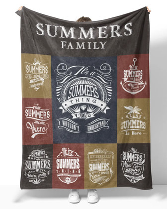 Summers Blanket Summers Name Fleece Blanket - Monsterry