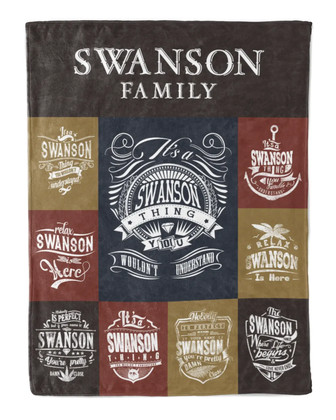 Swanson Blanket Swanson Name Fleece Blanket - Monsterry