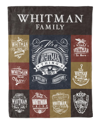 Whitman Blanket Whitman Name Fleece Blanket - Monsterry