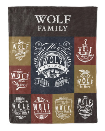 Wolf Blanket Wolf Name Fleece Blanket - Monsterry