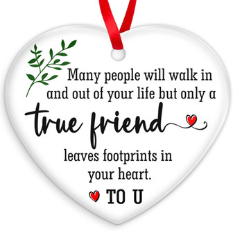 Personalized 2024 Christmas Ornament For Friends BFF Sister Gift, Ceramic Keepsake Decoration For Tree - Monsterry