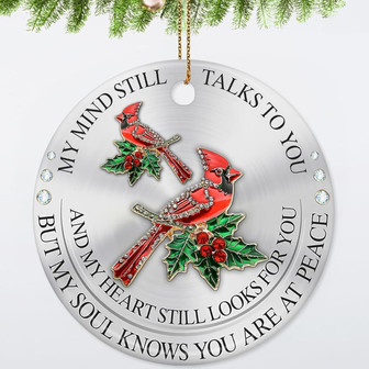 Personalized Cardinal Ornament For Loss - Memorial Ceramic Christmas Gift For Loved Ones - Monsterry