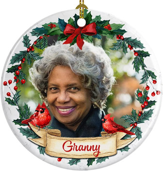 Memorial Christmas Ornament With Cardinal Design - Personalized Keepsake For Remembering Loves Ones - Monsterry