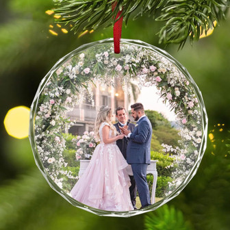 Personalized Glass Ornament For Couples First Christmas 2024 Wedding Gifts Home DéCor - Monsterry