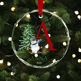 Personalized Glass Ornament For Christmas 2024 - Custom Name Gift For Family And Friends - Monsterry