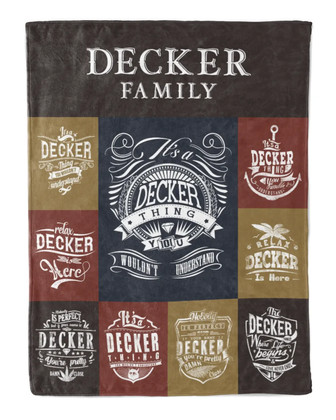 Decker Blanket Decker Name Fleece Blanket - Monsterry