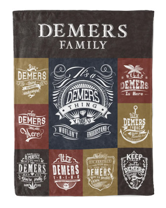 Demers Blanket Demers Name Fleece Blanket - Monsterry