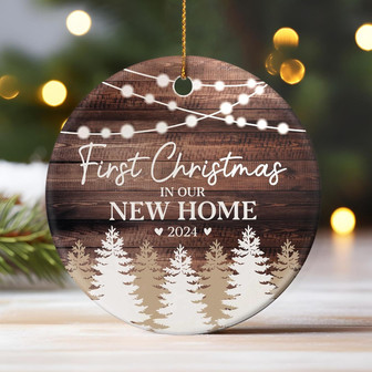 Personalized First Christmas 2024 Ornament For Couples - New Home, Housewarming & Holiday Gift - Monsterry