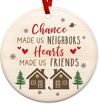 Humorous Ceramic Ornament For BFF Neighbor - Personalized Christmas Tree Decoration Gift For Friends - Monsterry