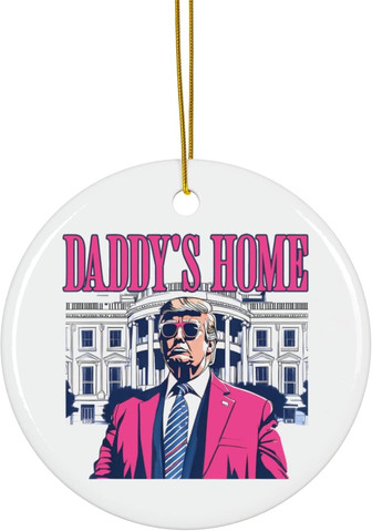 Touching Christmas Ornaments Daddy's Home 2024 White Elephant Gift - Monsterry