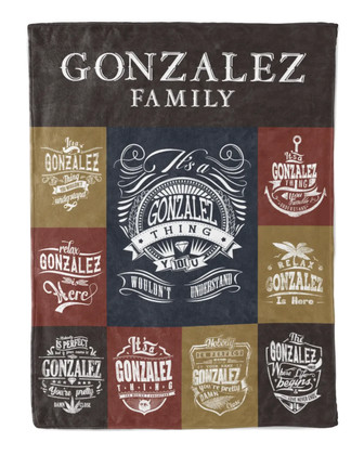 Gonzalez Blanket Gonzalez Name Fleece Blanket - Monsterry