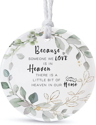 Personalized Ceramic Sympathy Ornament For Christmas - In Loving Memory Of Lost Loved One - Monsterry