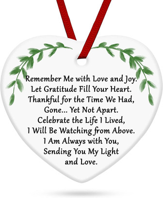 Personalized Remember Me Ceramic Ornament For Memorial Gifts - Thoughtful Sympathy Present For Loss Of Loved One, Christmas Memory Keepsake - Monsterry
