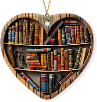 Thoughtful Personalized Book Lovers Ornament - Vintage Christmas 2024 Decoration For Tree, Ideal Book Club Gift - Monsterry