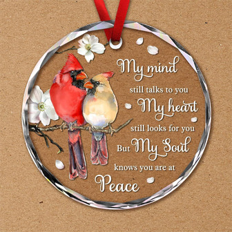 Touching Cardinal Ornament Keepsake For Christmas - Personalized Memorial Gift For Loss Of Family Member - Monsterry