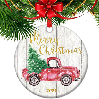 Thoughtful Personalized Ceramic Christmas Ornaments 2024 For Friends, Parents, Couples - Holiday Tree Decor - Monsterry