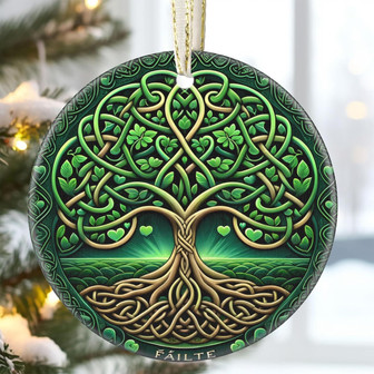 Heartfelt Ceramic Tree Of Life Ornament For Christmas - Personalized Keepsake Gift For Family - Monsterry