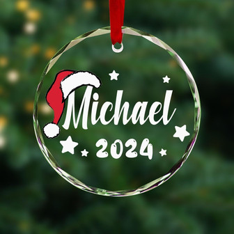 Personalized Christmas Glass Ornaments 2024 - Custom Name Or Picture Decoration For Family And Kids - Monsterry