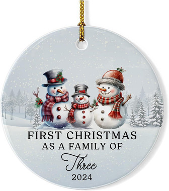 Heartfelt Family Christmas Ornament 2024 For New Parents Baby's First Keepsake Ceramic Decoration - Monsterry